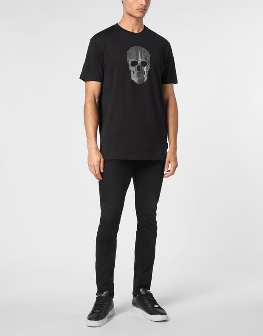 T-shirt rundhalsad med dödskalle - Image 3