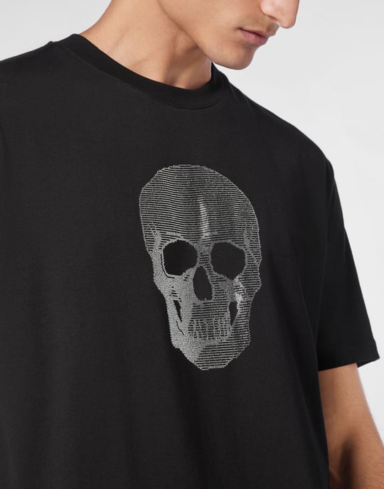 T-shirt rundhalsad med dödskalle - Image 5