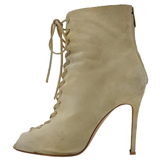 Gianvito Rossi Lace-Up Ankle Boots in Beige Suede - Image 4
