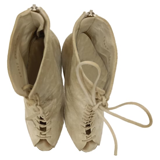 Gianvito Rossi Lace-Up Ankle Boots in Beige Suede - Image 5