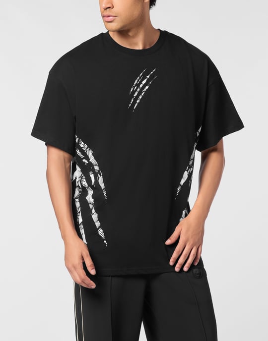 Cotton Round Neck T-Shirt Body Lines - Image 2