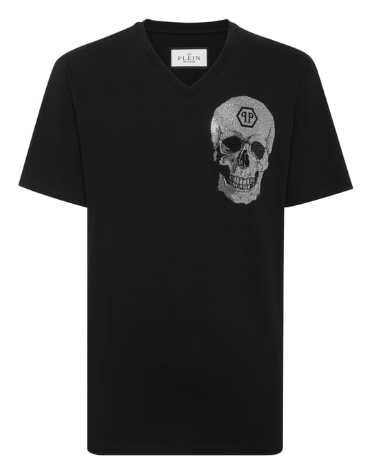 T-Shirt V-Hals Korta Ärmar Skalle - Image 1
