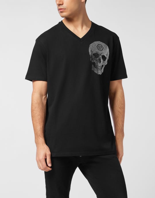 T-Shirt V-Hals Korta Ärmar Skalle - Image 3