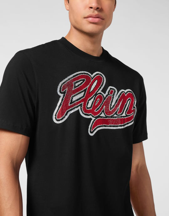 Rundhalsad t-shirt med strass-motiv - Image 2
