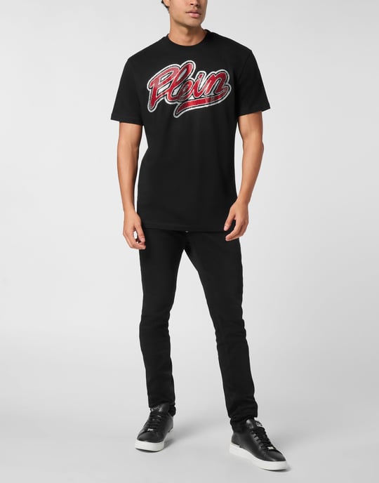 Rundhalsad t-shirt med strass-motiv - Image 3
