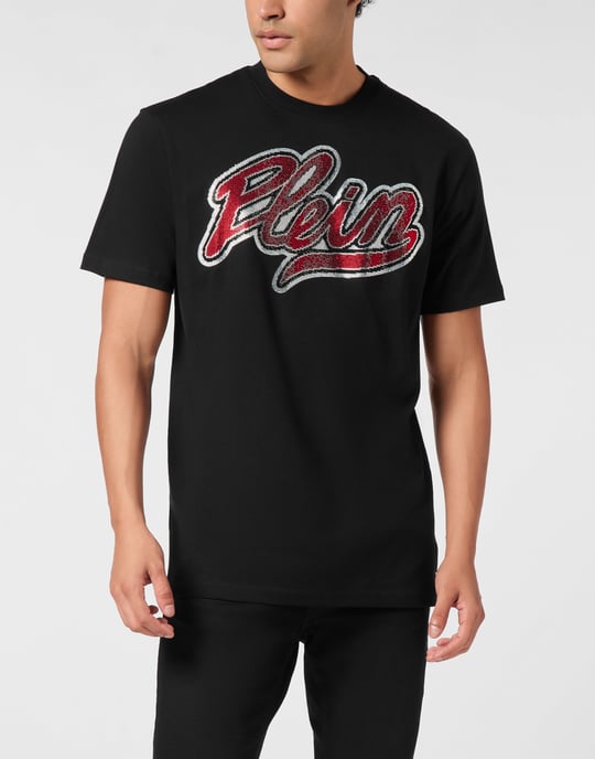 Rundhalsad t-shirt med strass-motiv - Image 5