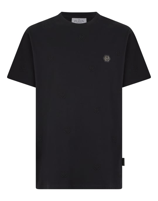 Embroidered Round Neck T-Shirt Monogram Monogram Monogram - Image 1