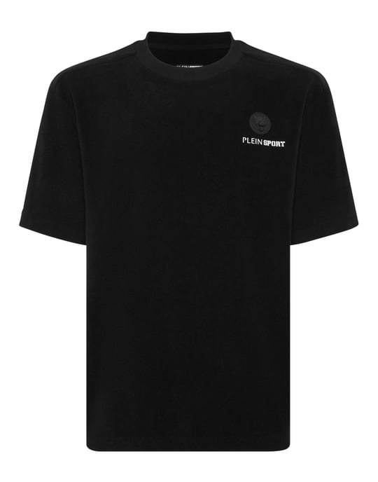 T-shirt med rund halsringning i svampbomull - Image 1