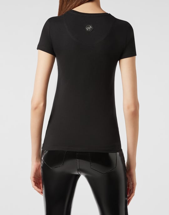 T-shirt med rund halsringning och uttalande - Image 4