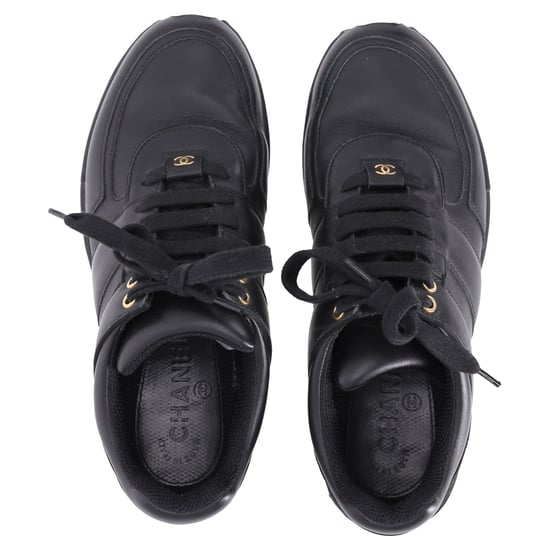 Chanel CC Low-Top Sneakers in Black Calf Leather - Image 6
