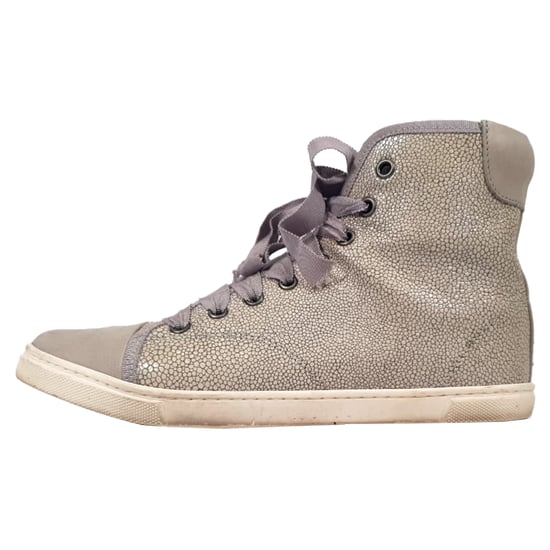 Lanvin hoge sneakers met textuur in beige leer - Image 4