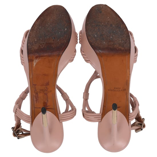 Givenchy T-Strap Platform Sandals in Beige Leather - Image 5