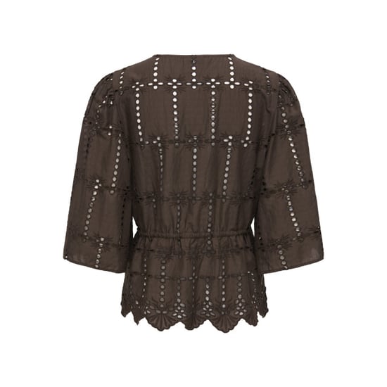 Jacqueline de Yong jojo 3/4 anglaise shirt wvn 15377530 chocolate brown - Image 3