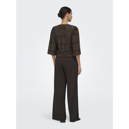 Jacqueline de Yong jojo 3/4 anglaise shirt wvn 15377530 chocolate brown - Image 5