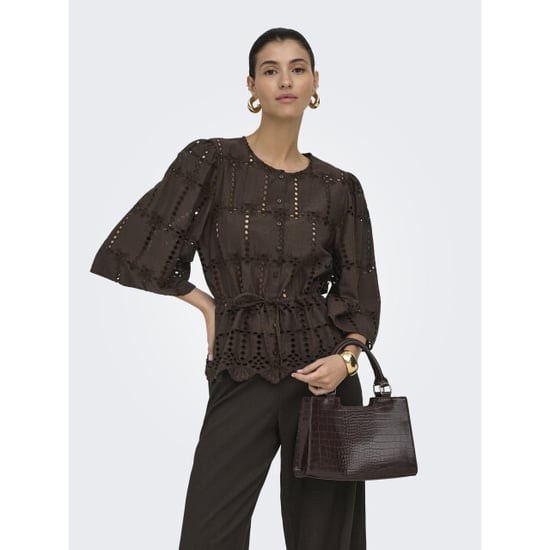Jacqueline de Yong jojo 3/4 anglaise shirt wvn 15377530 chocolate brown - Image 6