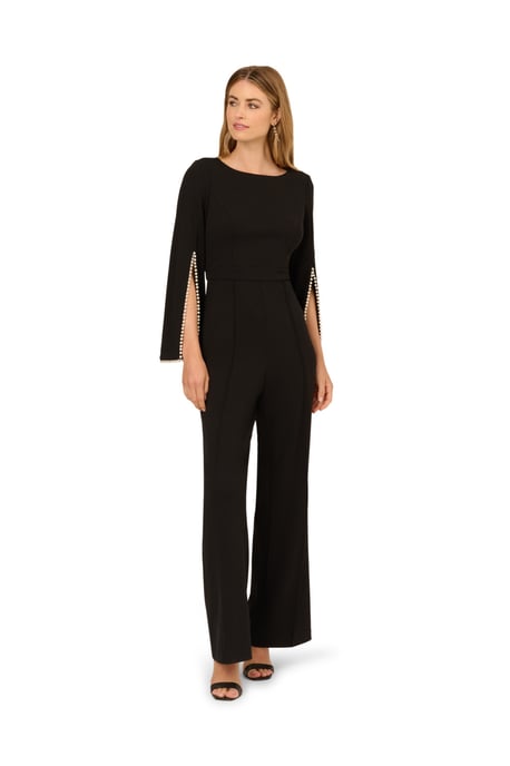 Split Sleeve Crepe Jumpsuit - Image 3