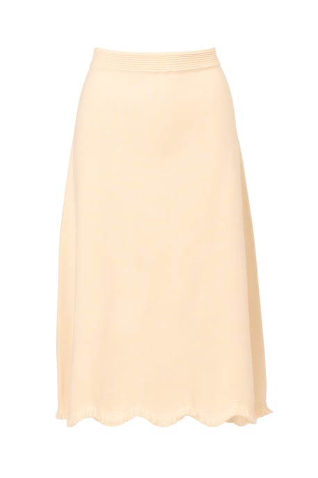 Pull On A-Line Sweater Midi Skirt With Wavy Fringe Hem - Image 5