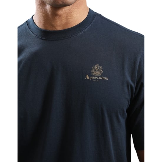 Aquascutum Active T-shirt Met Klein Logo, Marineblauw - Image 6