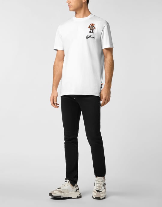 T-shirt med rund hals och teddymönster - Image 4