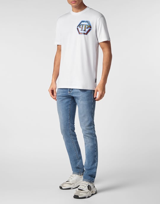 T-shirt med rund hals och sexkant - Image 3