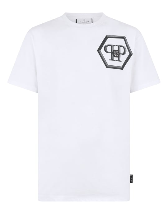 Round Neck T-Shirt Lines Hexagon Hexagon - Image 1