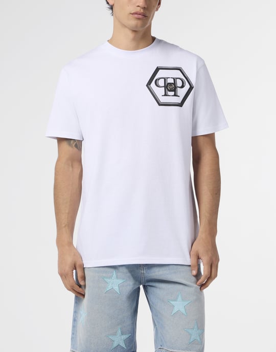 Round Neck T-Shirt Lines Hexagon Hexagon - Image 2
