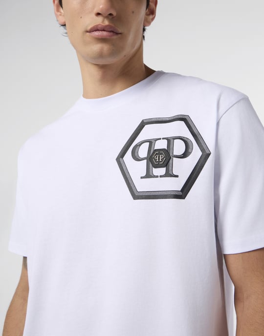 Round Neck T-Shirt Lines Hexagon Hexagon - Image 3