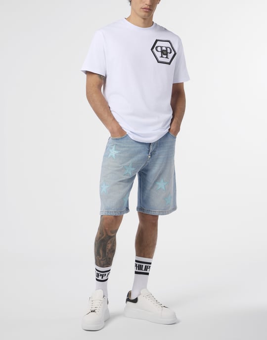 Round Neck T-Shirt Lines Hexagon Hexagon - Image 4