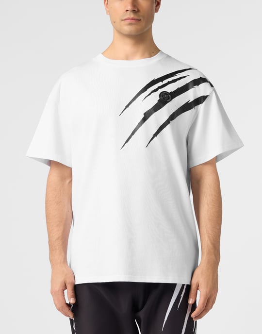 Vanlig t-shirt med skrapmönster - Image 2