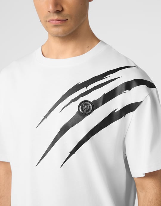 Vanlig t-shirt med skrapmönster - Image 3