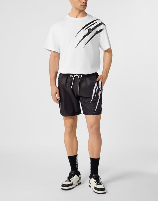 Vanlig t-shirt med skrapmönster - Image 4