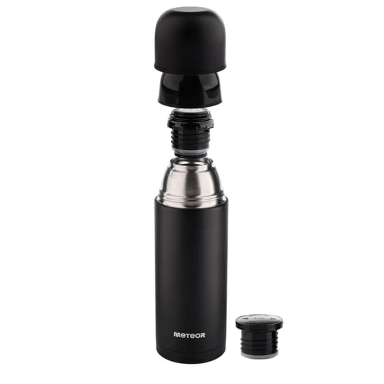Meteor Logo 1000ml thermische veldfles (Zwart) - Image 2