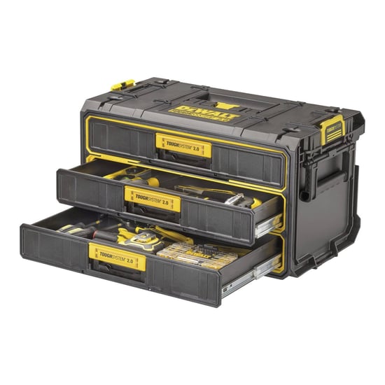 Dewalt ABS Plastic 3-Traps Gereedschapskist (ZWART/GEEL) - Image 2