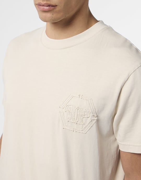 Round Neck T-Shirt Raw Edge Monogram Monogram - Image 3