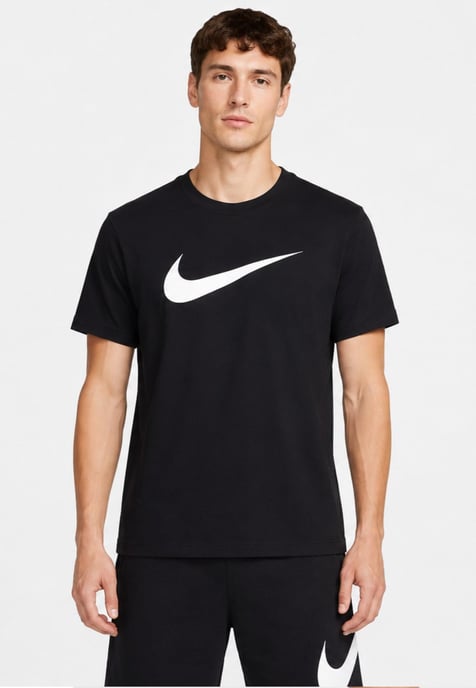 Nike Mens Tracksuit Icon Swoosh T Shirt Icon Swoosh Shorts Set in Black/Black - Image 3