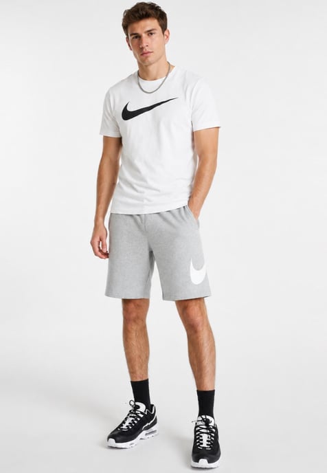 Nike Mens Tracksuit Icon Swoosh T Shirt Icon Swoosh Shorts Set in White/Grey - Image 1