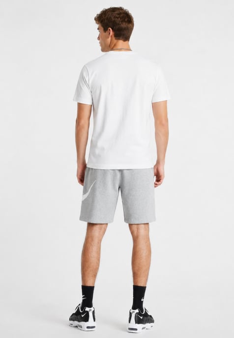 Nike Mens Tracksuit Icon Swoosh T Shirt Icon Swoosh Shorts Set in White/Grey - Image 2