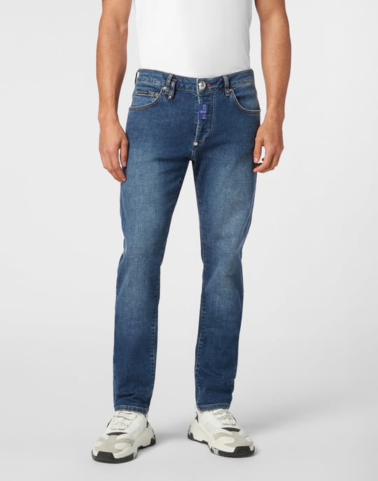 Denim Super Straight Cut Fit Trousers Hexagon - Image 2