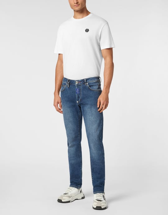 Denim Super Straight Cut Fit Trousers Hexagon - Image 3