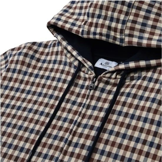 Aquascutum Active Club Check Full-zip Hoodie Navy - Image 2
