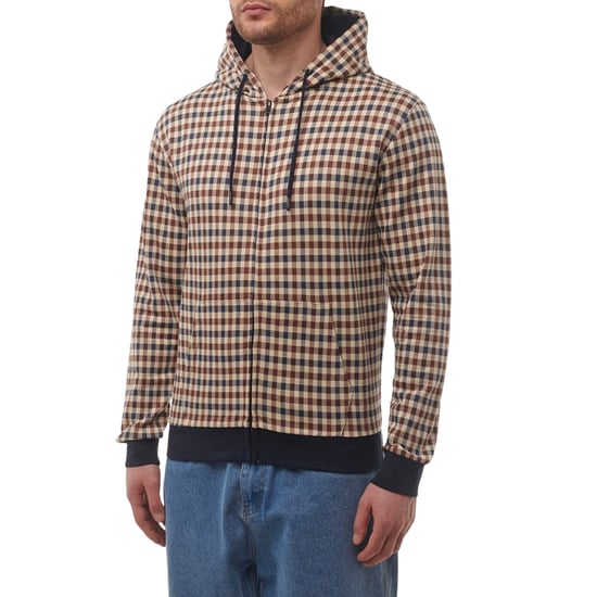 Aquascutum Active Club Check Full-zip Hoodie Navy - Image 3