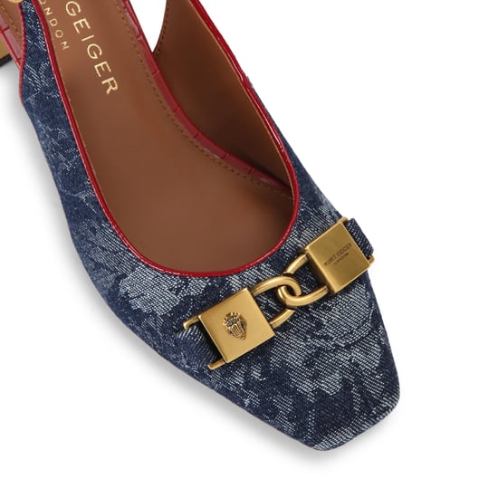 Kurt Geiger London Denim Kingsley Block Sling Heels - Image 4