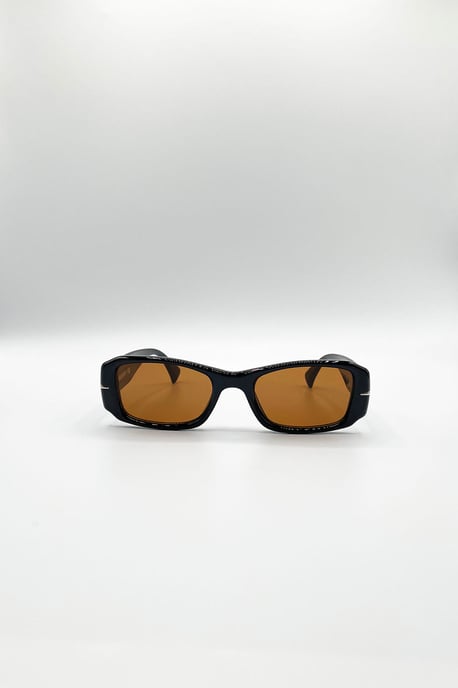 Bold Retangle Sunglasses in Black - Image 1