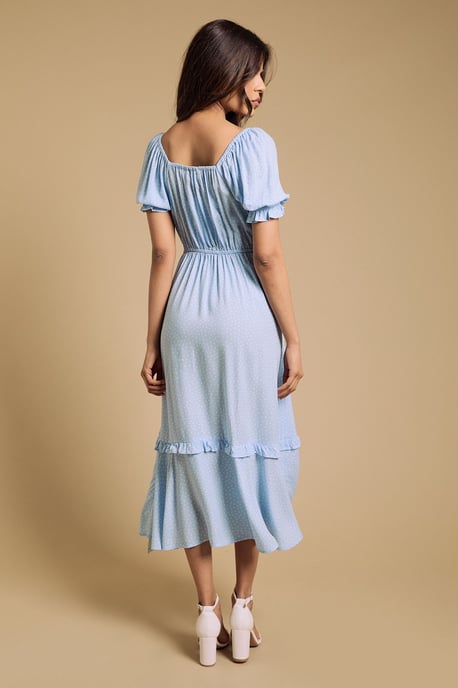 Petite Lace Trim Collar Detail Midi Dress - Image 3