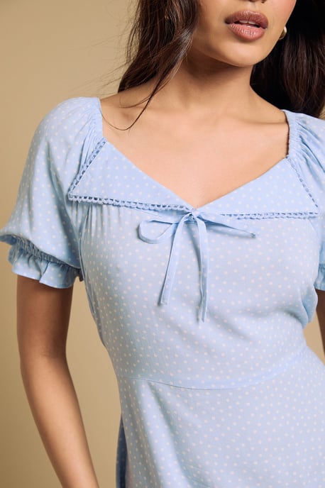 Petite Lace Trim Collar Detail Midi Dress - Image 5