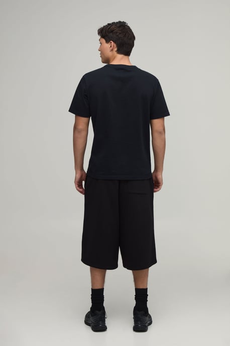 Contrast Panelled Embroidered Jersey Bermuda Jort - Image 2