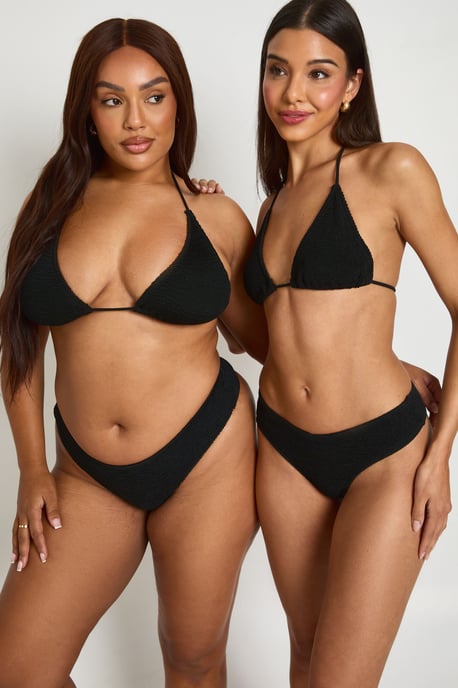 Premium One Size Fits All Crinkle Triangle Bikini Top - Image 1