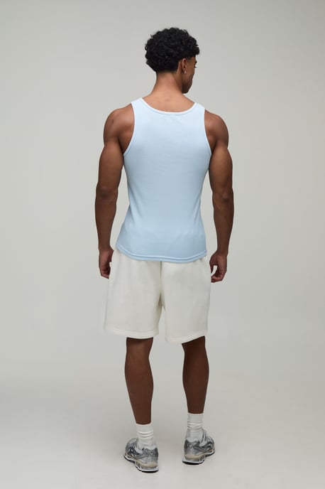 Basic Muscle Fit Ribbed Vest - Image 2