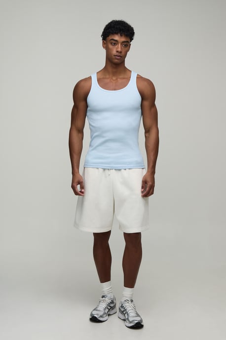 Basic Muscle Fit Ribbed Vest - Image 4