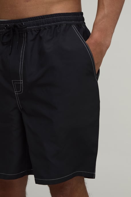 Constrast Stitch Cargo Pocket Mid Length Swim Short - Image 3